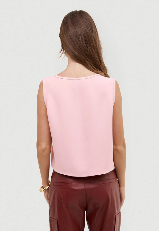 Blusa Crepe Decote V Léa - Rosa