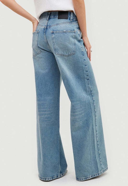 Calça Jeans Wide Leg Maxi - Azul Claro