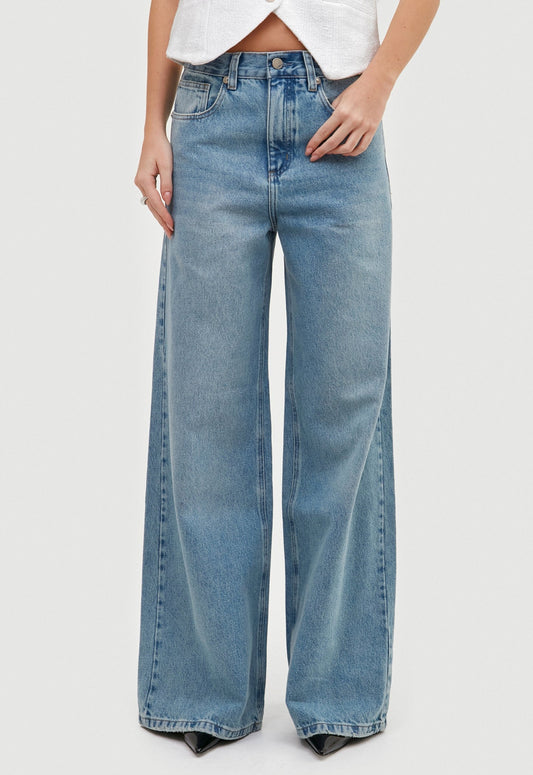 Calça Jeans Wide Leg Maxi - Azul Claro