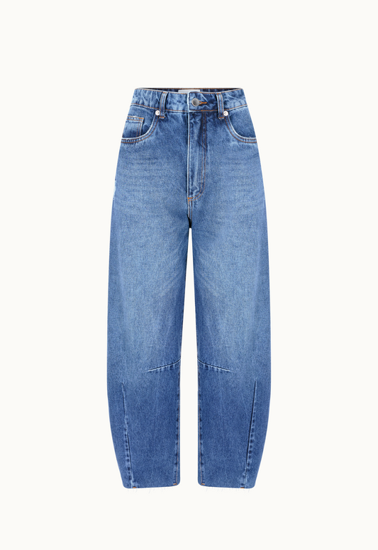 Calça Jeans Barrel Beatriz - Azul