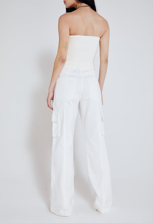 Calça Jeans Cargo Lucie - Off White